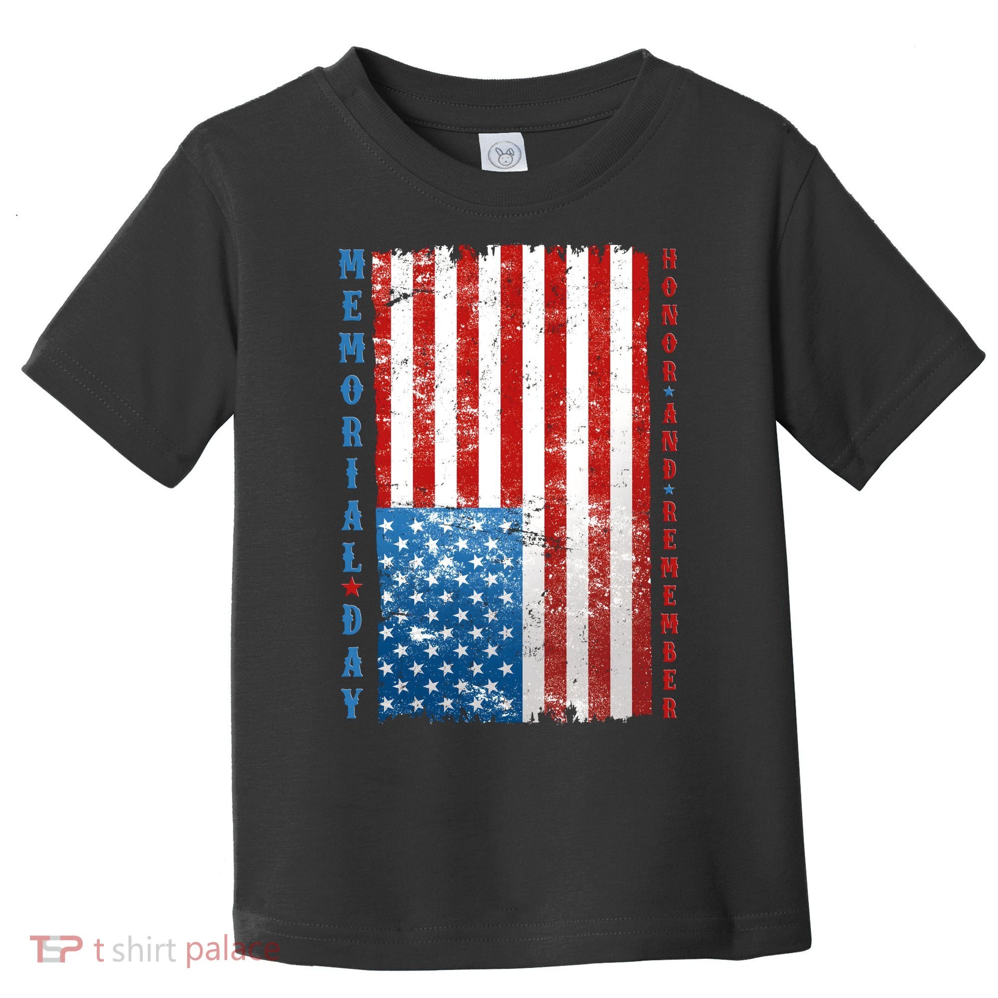 Memorial Day Honor And Remember Distressed USA American Flag Toddler T-Shirt