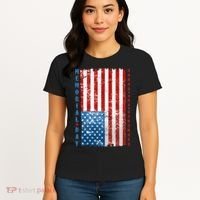 Memorial Day Honor And Remember Distressed USA American Flag Women's T-Shirt thumb 4