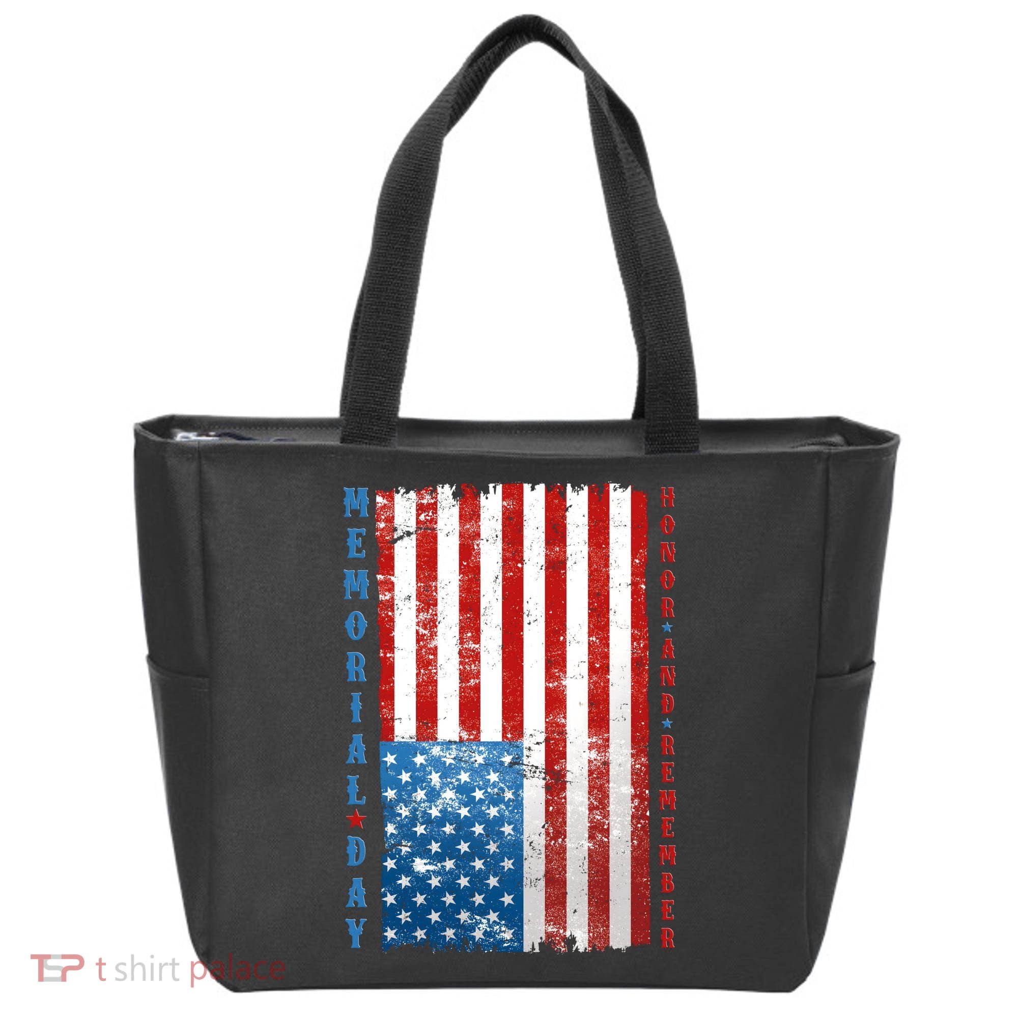 Memorial Day Honor And Remember Distressed USA American Flag Tote Bag