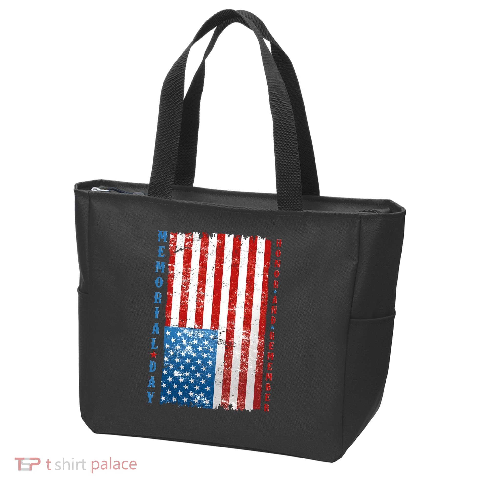 Memorial Day Honor And Remember Distressed USA American Flag Tote Bag