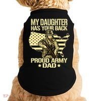 My Daughter Has Your Back Gift Proud Army Dad Military Father Gift Doggie Tank thumb 0