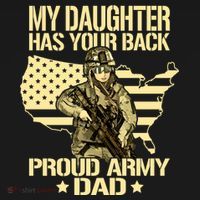 My Daughter Has Your Back Gift Proud Army Dad Military Father Gift Doggie Tank thumb 4