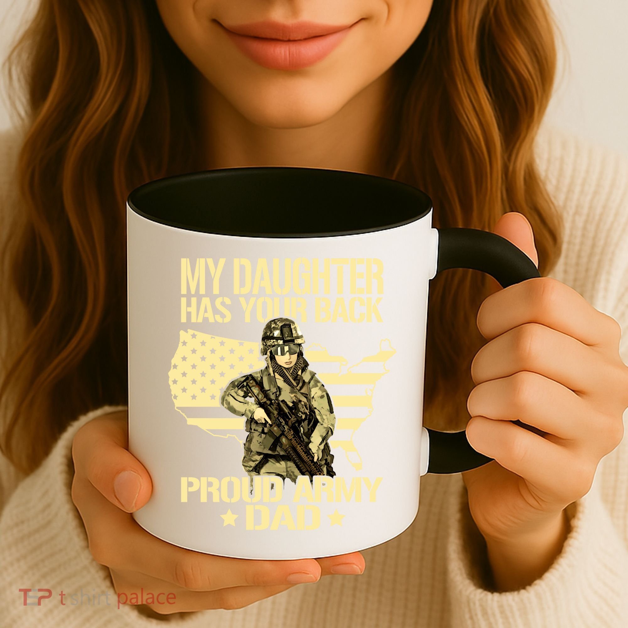 My Daughter Has Your Back Gift Proud Army Dad Military Father Gift Coffee Mug