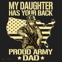 My Daughter Has Your Back Gift Proud Army Dad Military Father Gift Beanie thumb 2