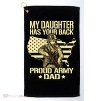 My Daughter Has Your Back Gift Proud Army Dad Military Father Gift Golf Towel thumb 0