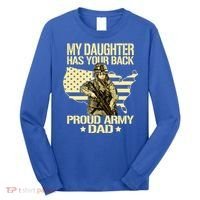 My Daughter Has Your Back Gift Proud Army Dad Military Father Gift Long Sleeve Shirt thumb 0
