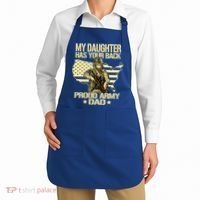 My Daughter Has Your Back Gift Proud Army Dad Military Father Gift Apron thumb 2