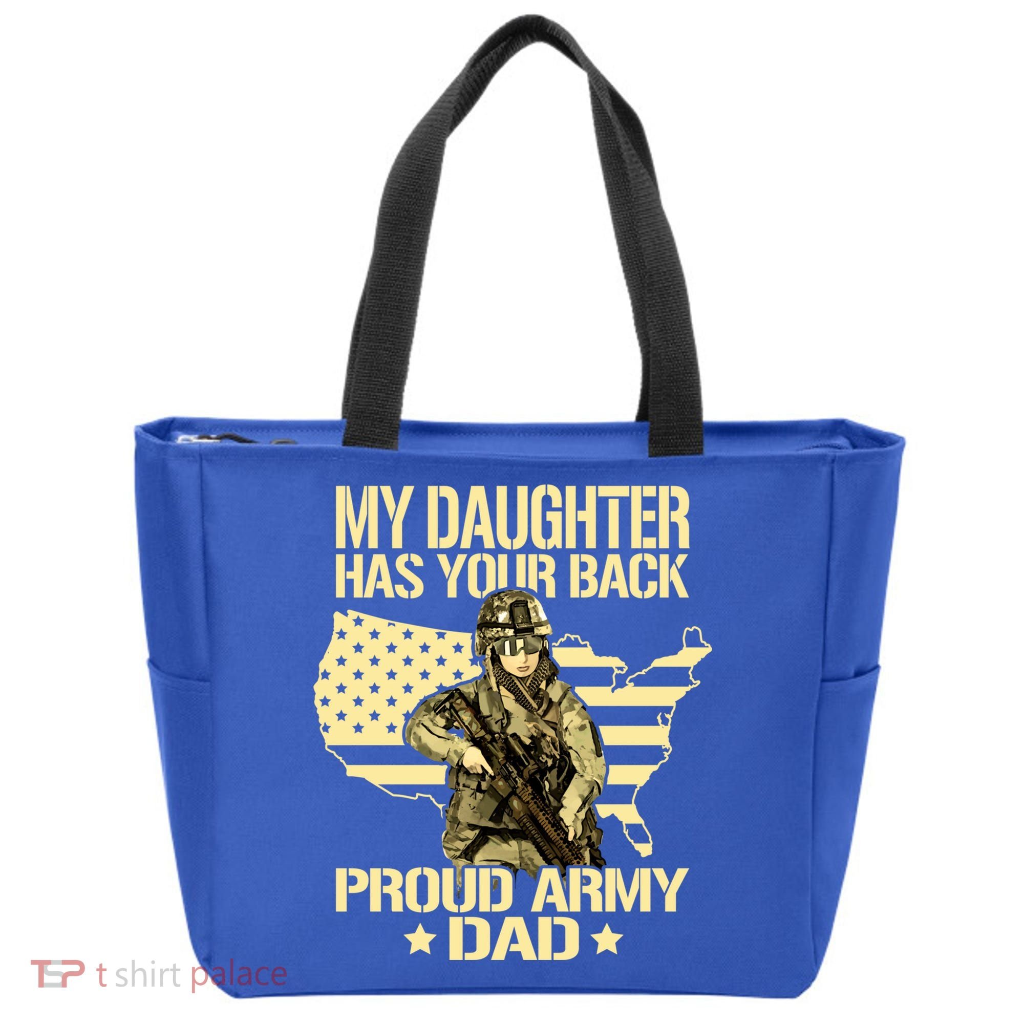 My Daughter Has Your Back Gift Proud Army Dad Military Father Gift Tote Bag