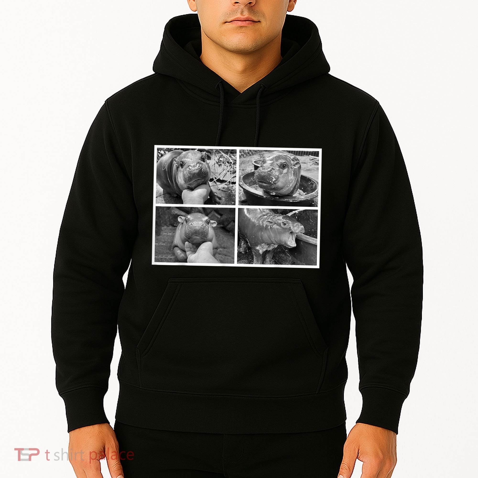 Moo Deng Hippo Photo Funny Pygmy Hippopotamus Hoodie