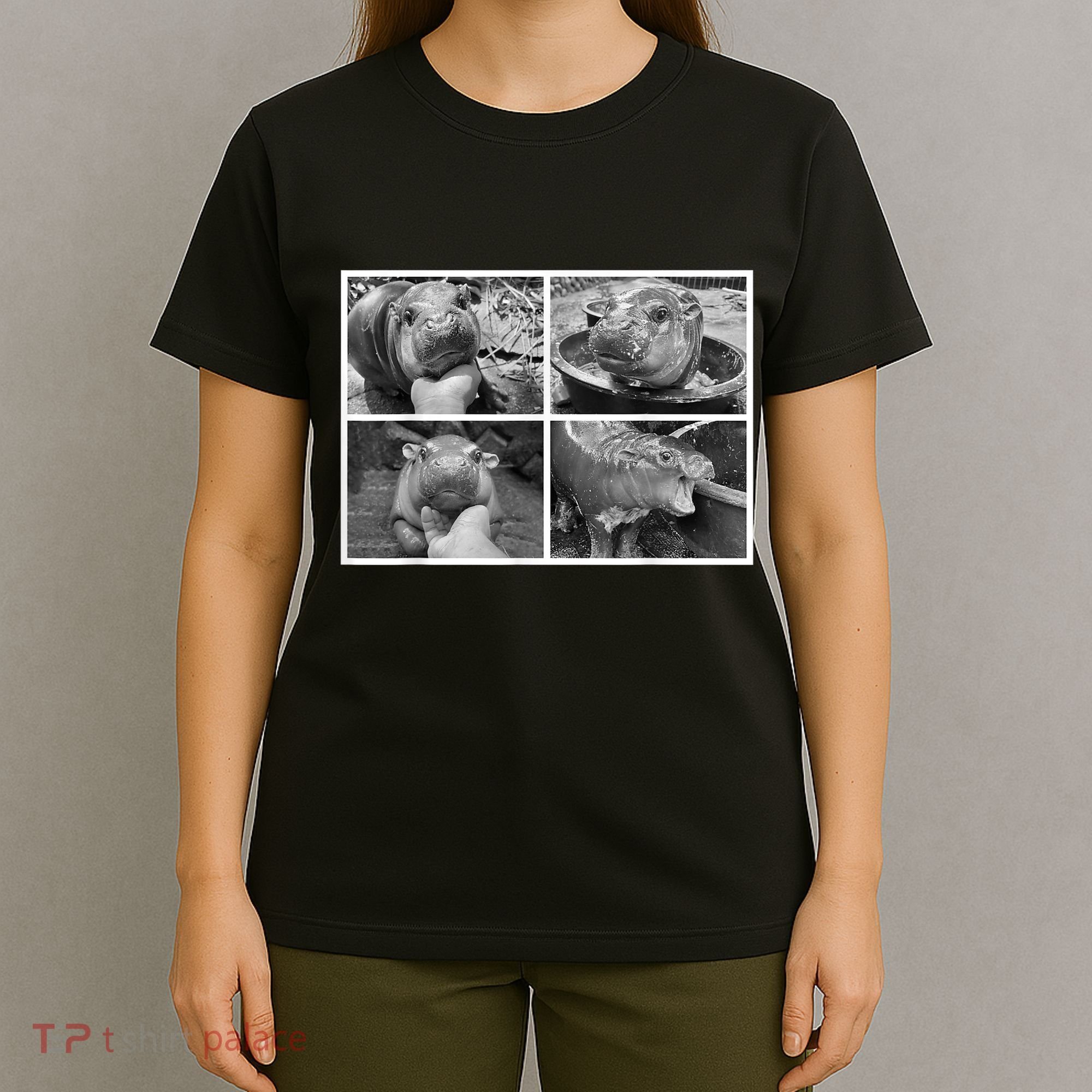 Moo Deng Hippo Photo Funny Pygmy Hippopotamus T-Shirt