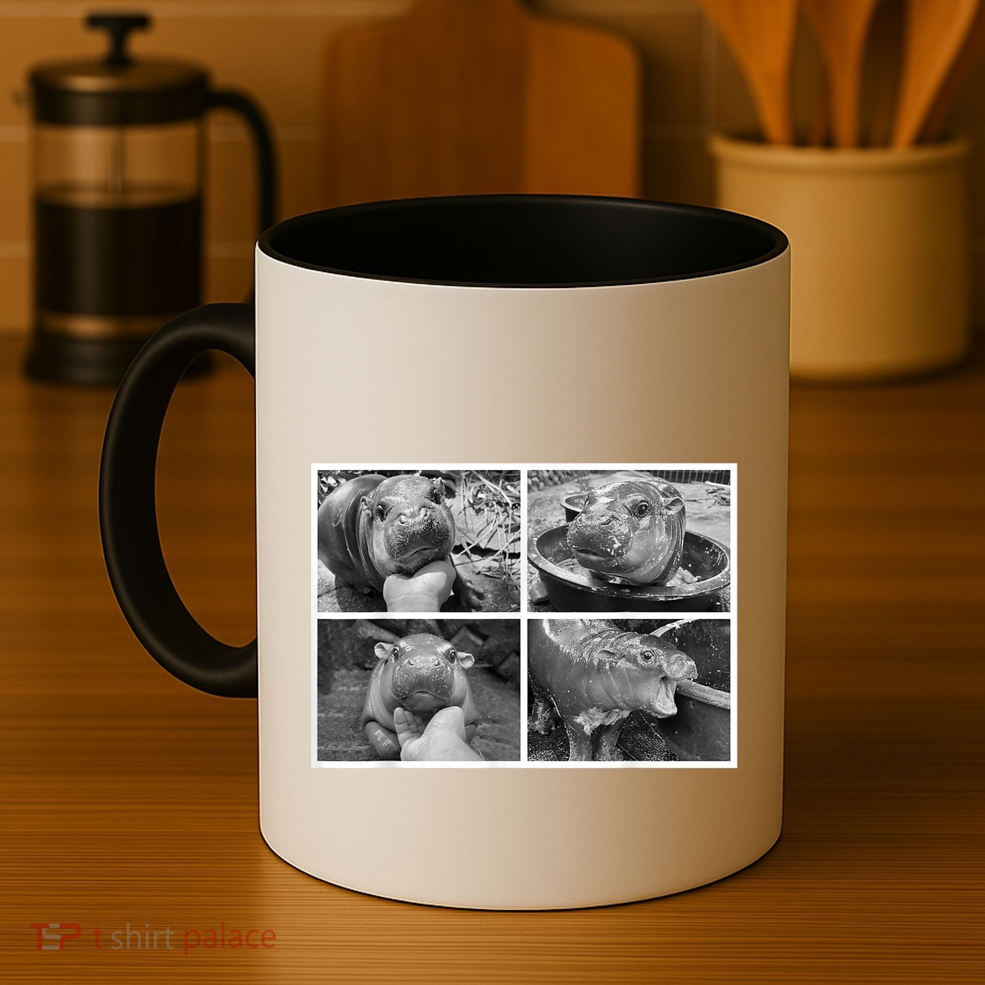 Moo Deng Hippo Photo Funny Pygmy Hippopotamus Coffee Mug