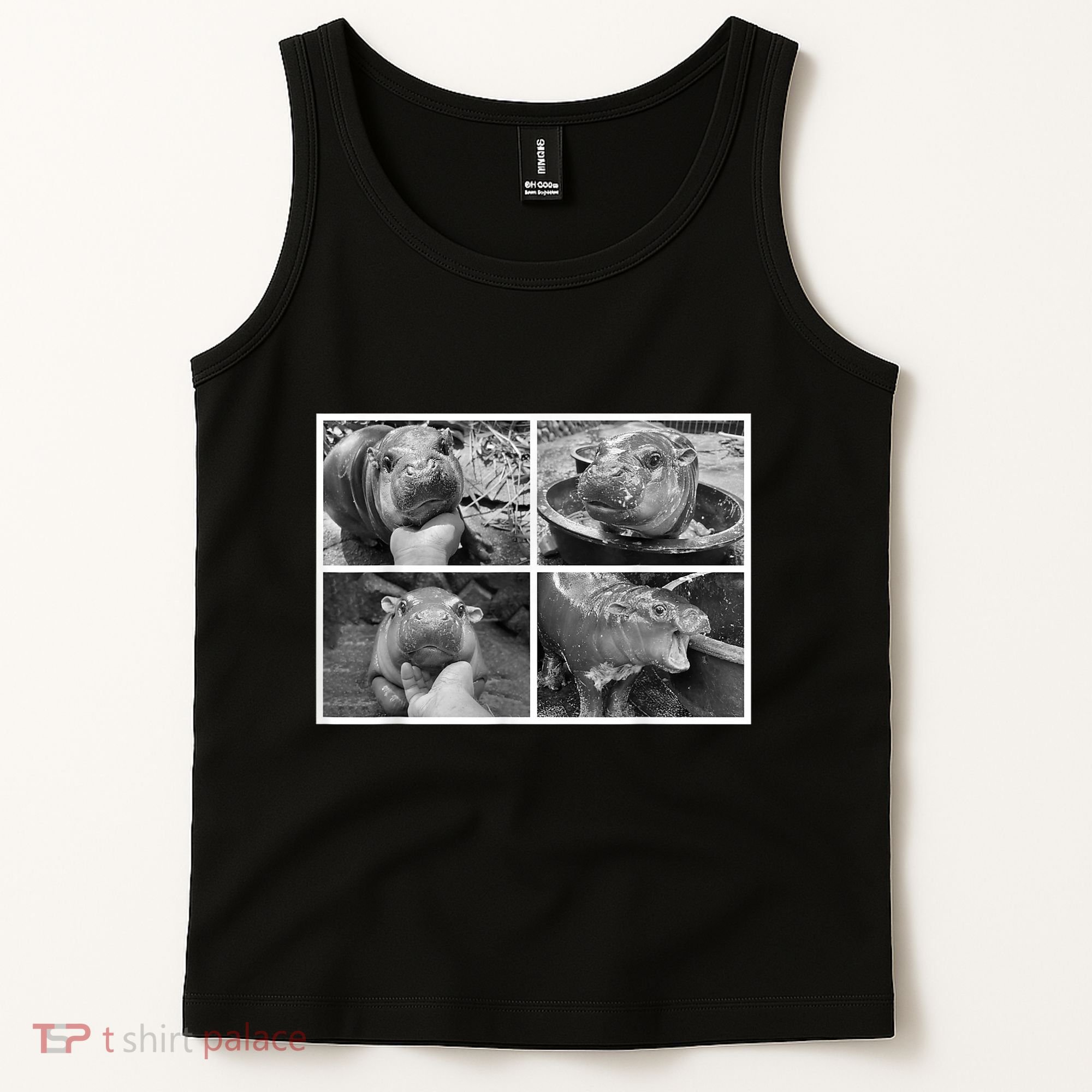 Moo Deng Hippo Photo Funny Pygmy Hippopotamus Tank Top