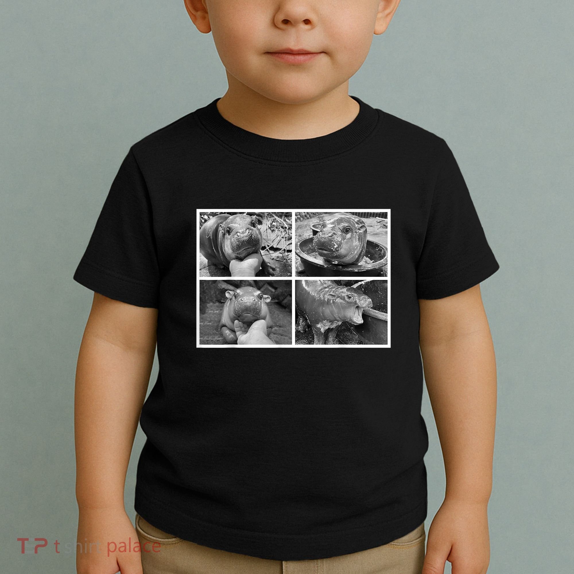 Moo Deng Hippo Photo Funny Pygmy Hippopotamus Toddler T-Shirt