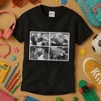 Moo Deng Hippo Photo Funny Pygmy Hippopotamus Kids T-Shirt thumb 3