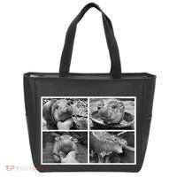 Moo Deng Hippo Photo Funny Pygmy Hippopotamus Tote Bag thumb 0