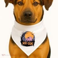 Moo Deng Halloween Boo Deng Halloween USA-Made Doggie Bandana thumb 1