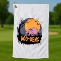 Moo Deng Halloween Boo Deng Halloween Golf Towel thumb 1