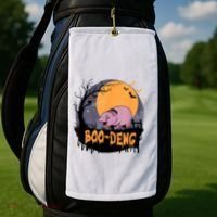 Moo Deng Halloween Boo Deng Halloween Golf Towel thumb 2