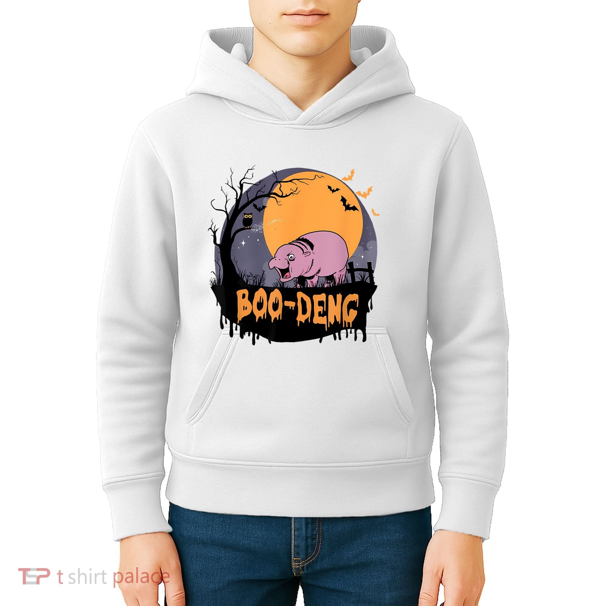 Moo Deng Halloween Boo Deng Halloween Kids Hoodie