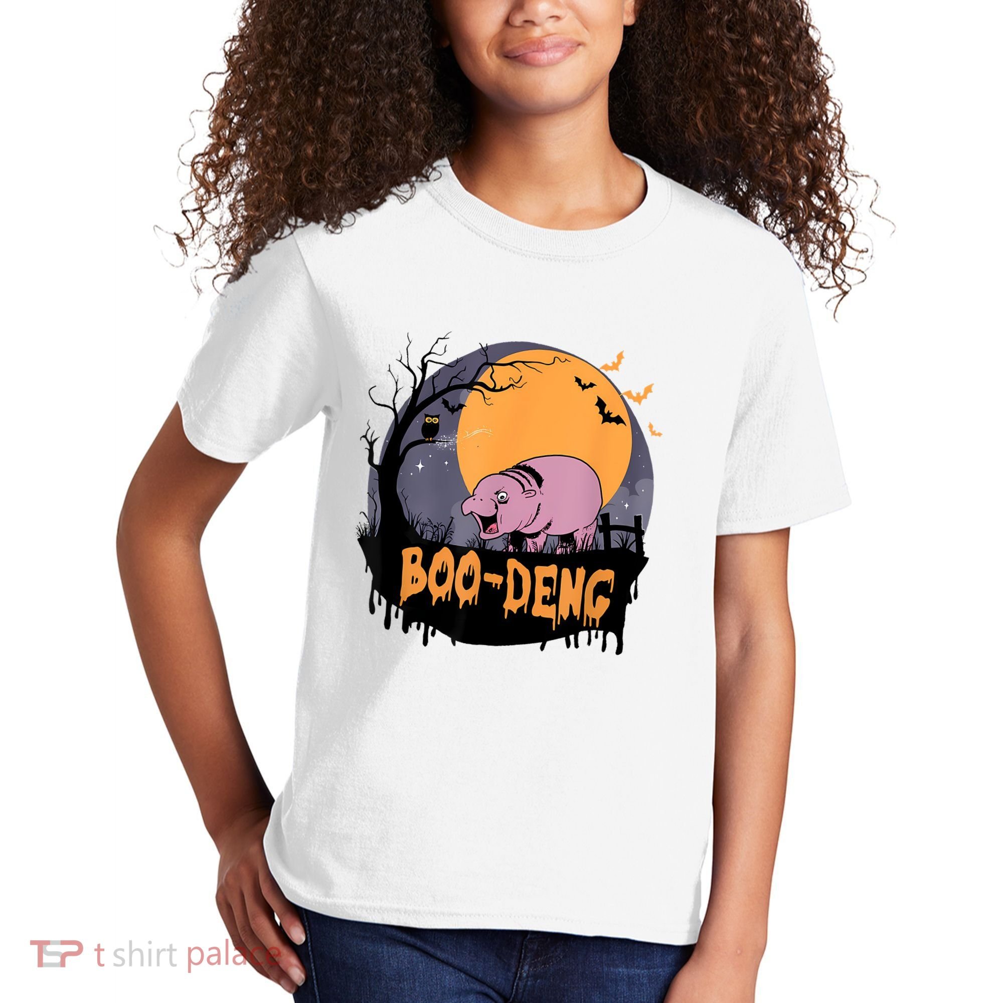 Moo Deng Halloween Boo Deng Halloween Kids T-Shirt