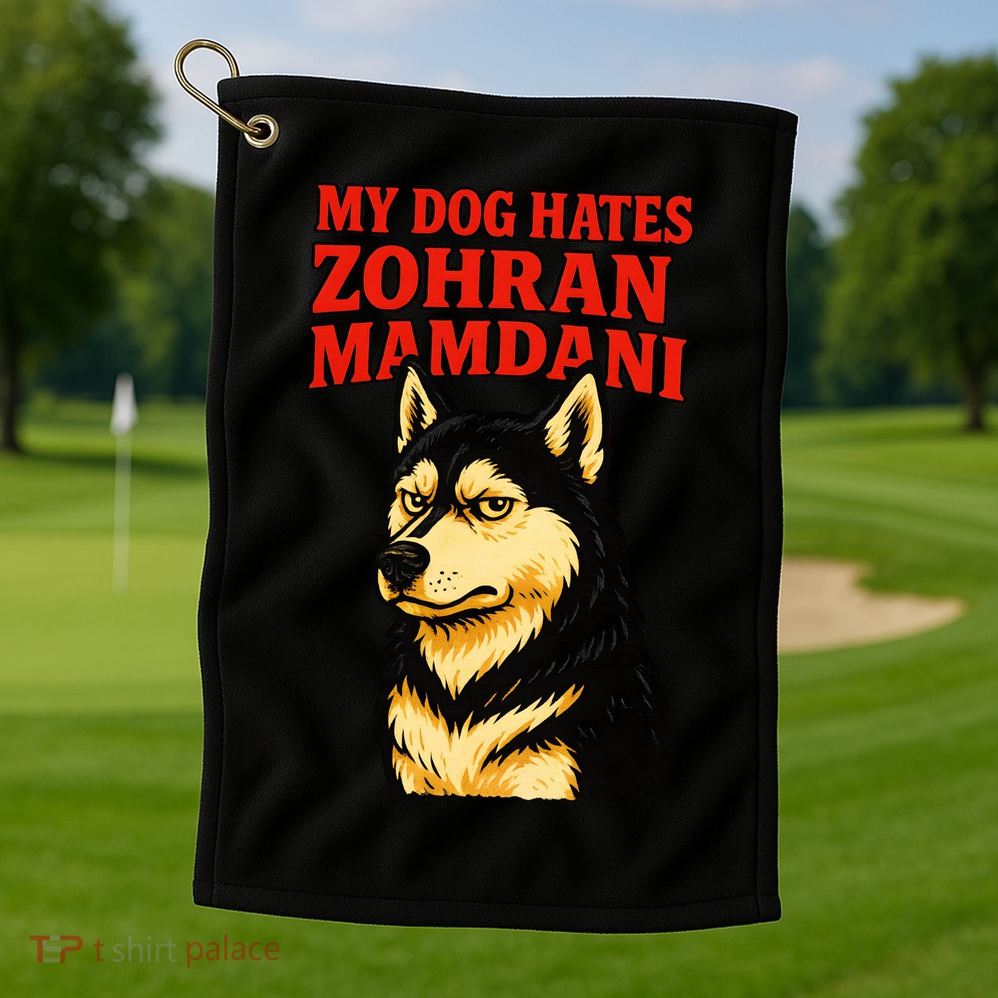 My Dog Hates Zohran Mamdani Golf Towel