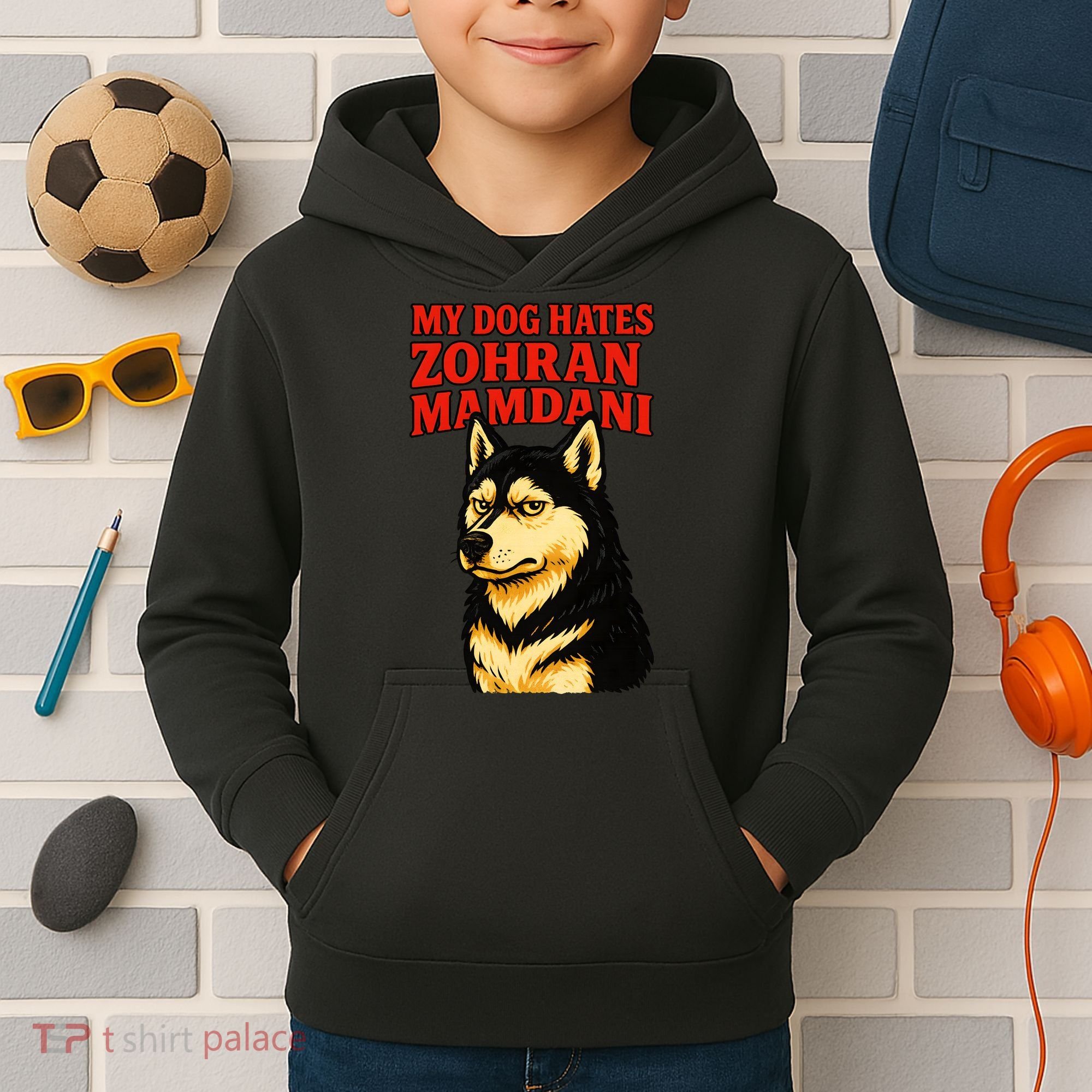My Dog Hates Zohran Mamdani Kids Hoodie
