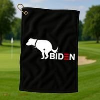 My Dog Hates Biden Funny Anti Biden Golf Towel thumb 1