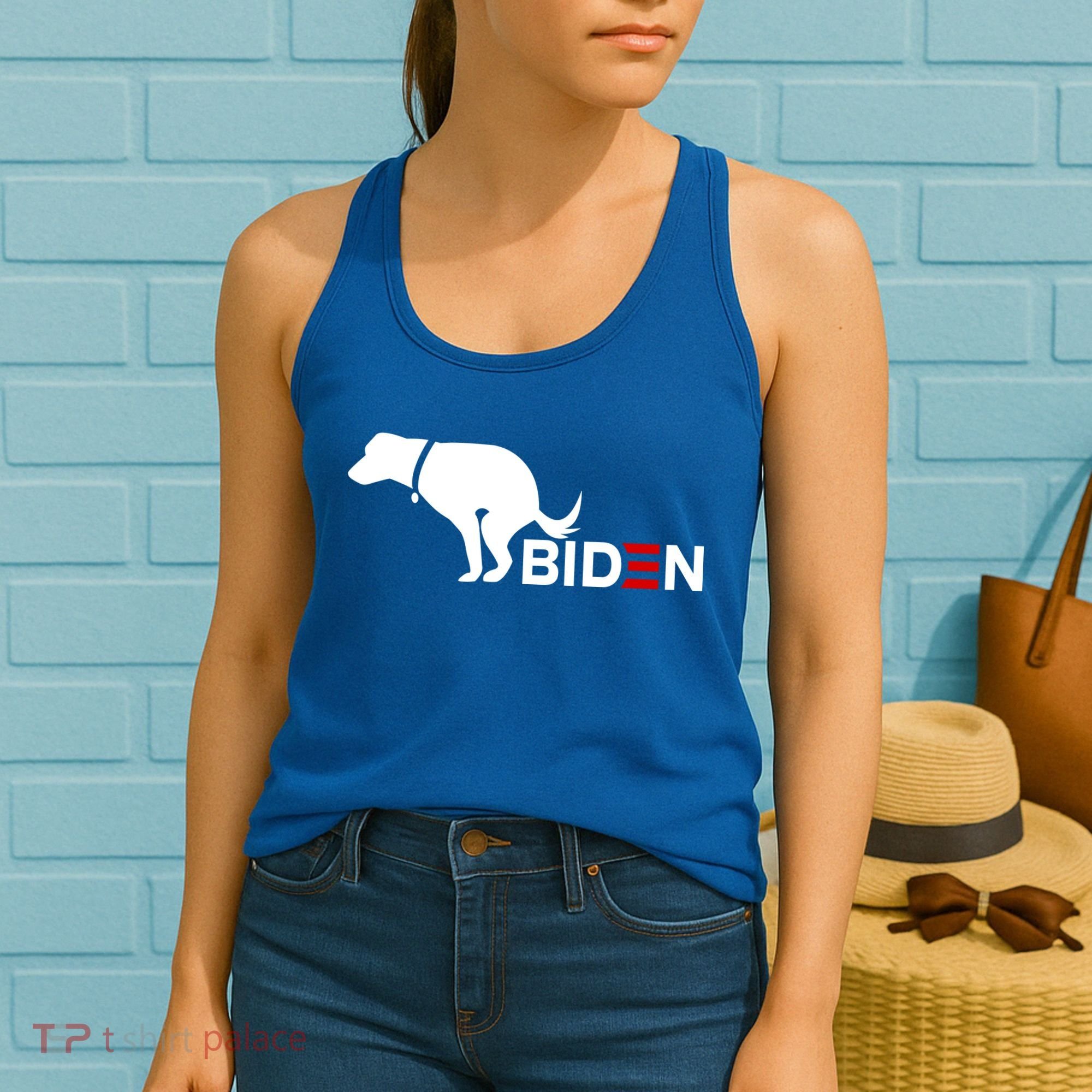 My Dog Hates Biden Funny Anti Biden Women's Tank Top