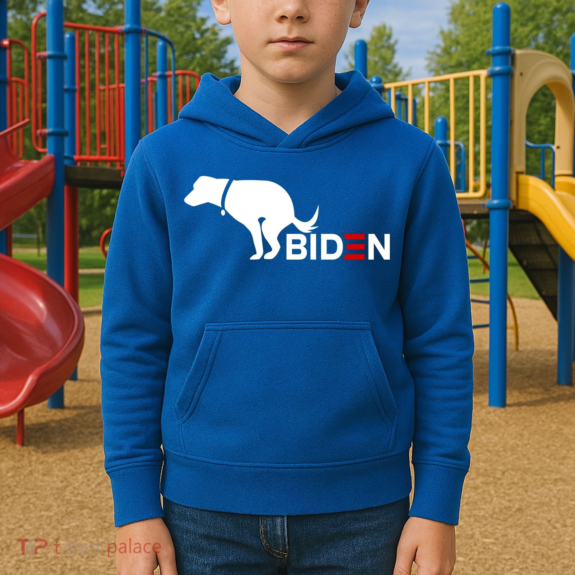 My Dog Hates Biden Funny Anti Biden Kids Hoodie