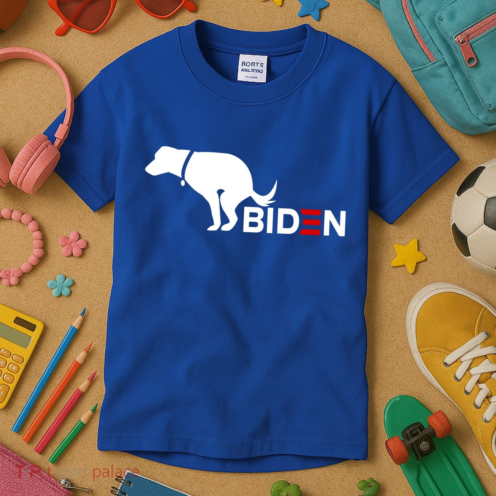 My Dog Hates Biden Funny Anti Biden Kids T-Shirt