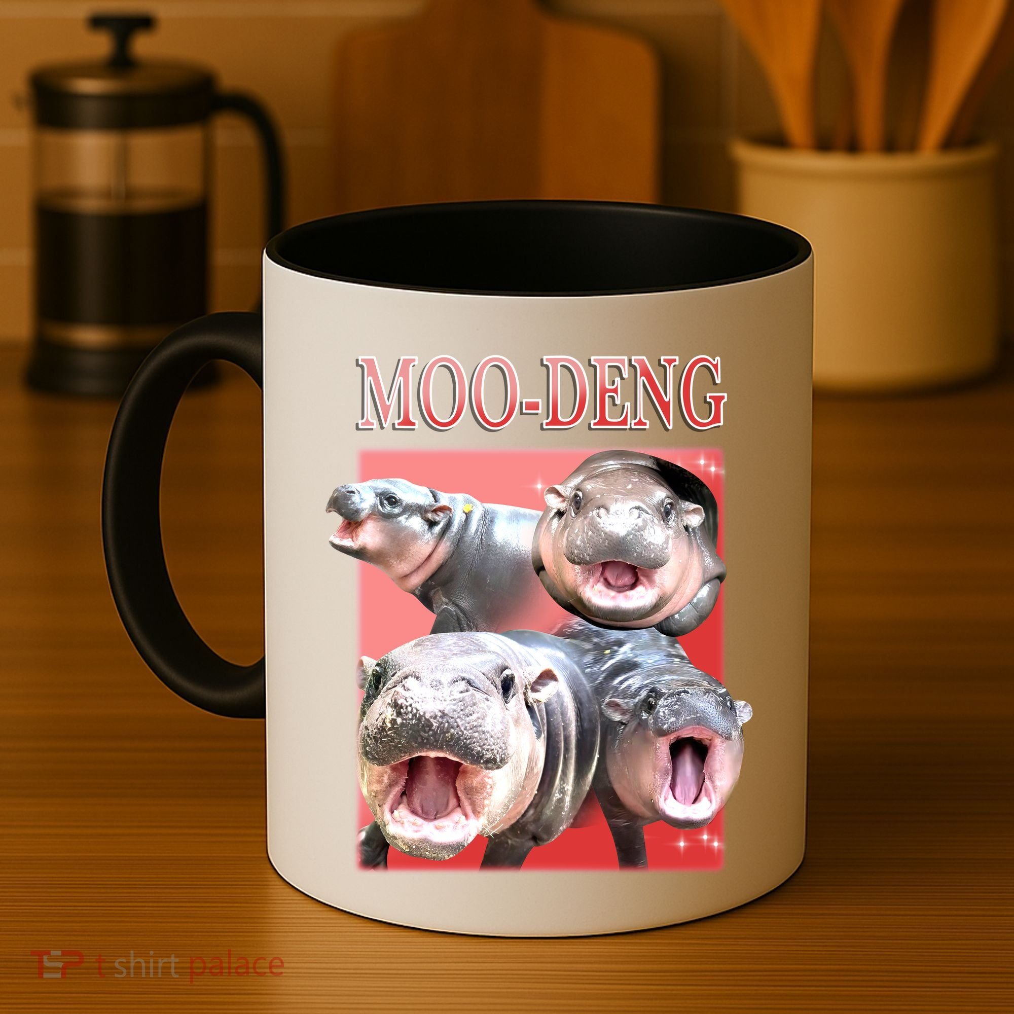 Moo Deng Hippo Meme Funny Coffee Mug