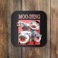 Moo Deng Hippo Meme Funny Coaster thumb 0