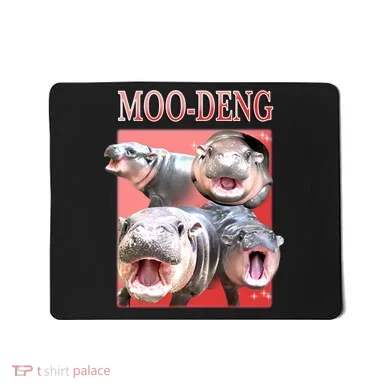 Moo Deng Hippo Meme Funny Mousepad