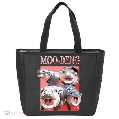 Moo Deng Hippo Meme Funny Tote Bag