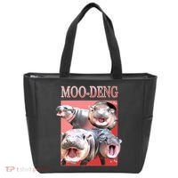 Moo Deng Hippo Meme Funny Tote Bag thumb 0