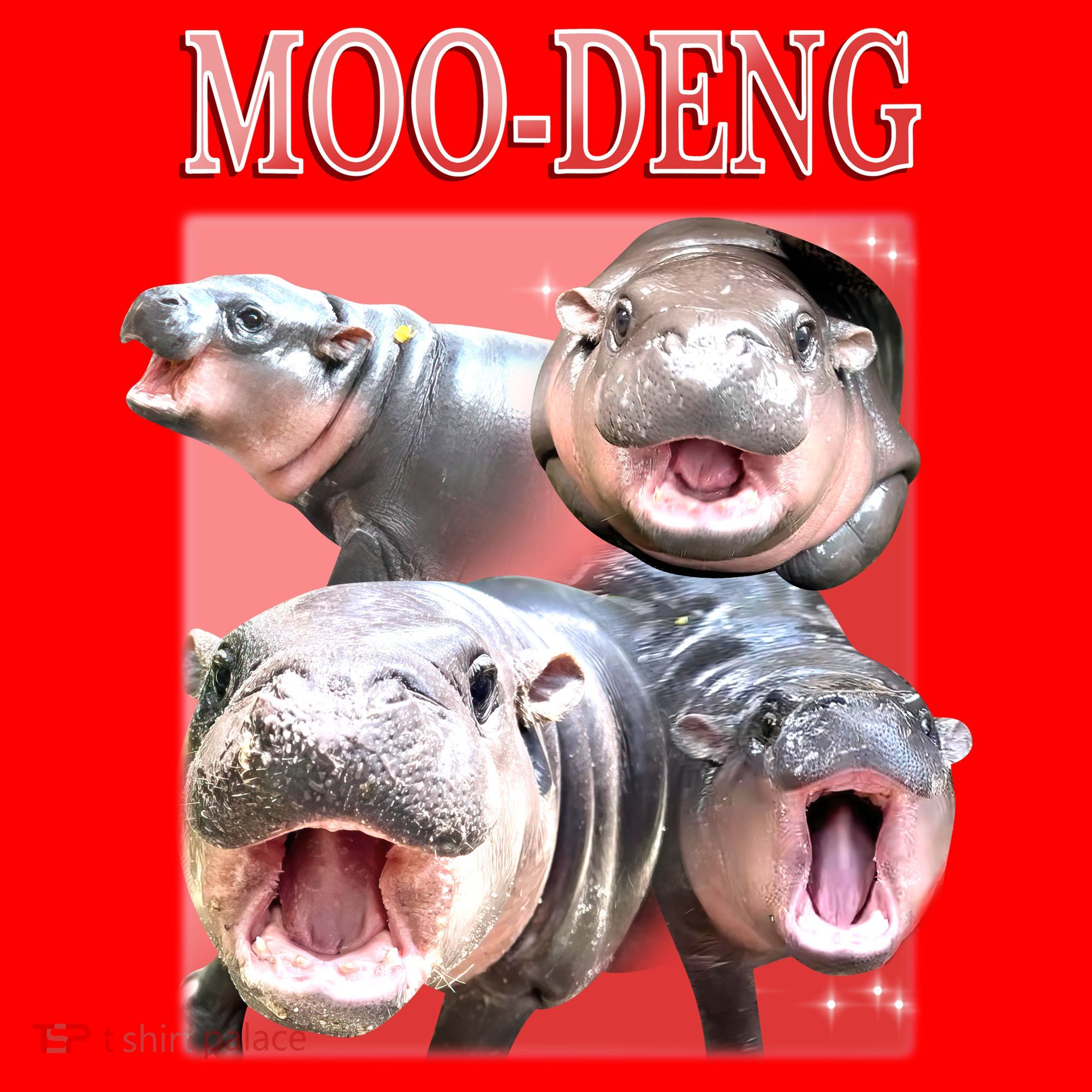 Moo Deng Hippo Meme Funny Santa Hat