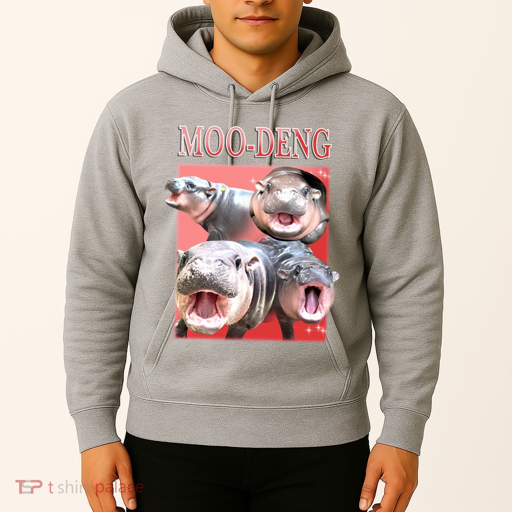 Moo Deng Hippo Meme Funny Hoodie
