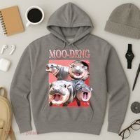Moo Deng Hippo Meme Funny Hoodie thumb 3