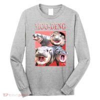 Moo Deng Hippo Meme Funny Long Sleeve Shirt thumb 0