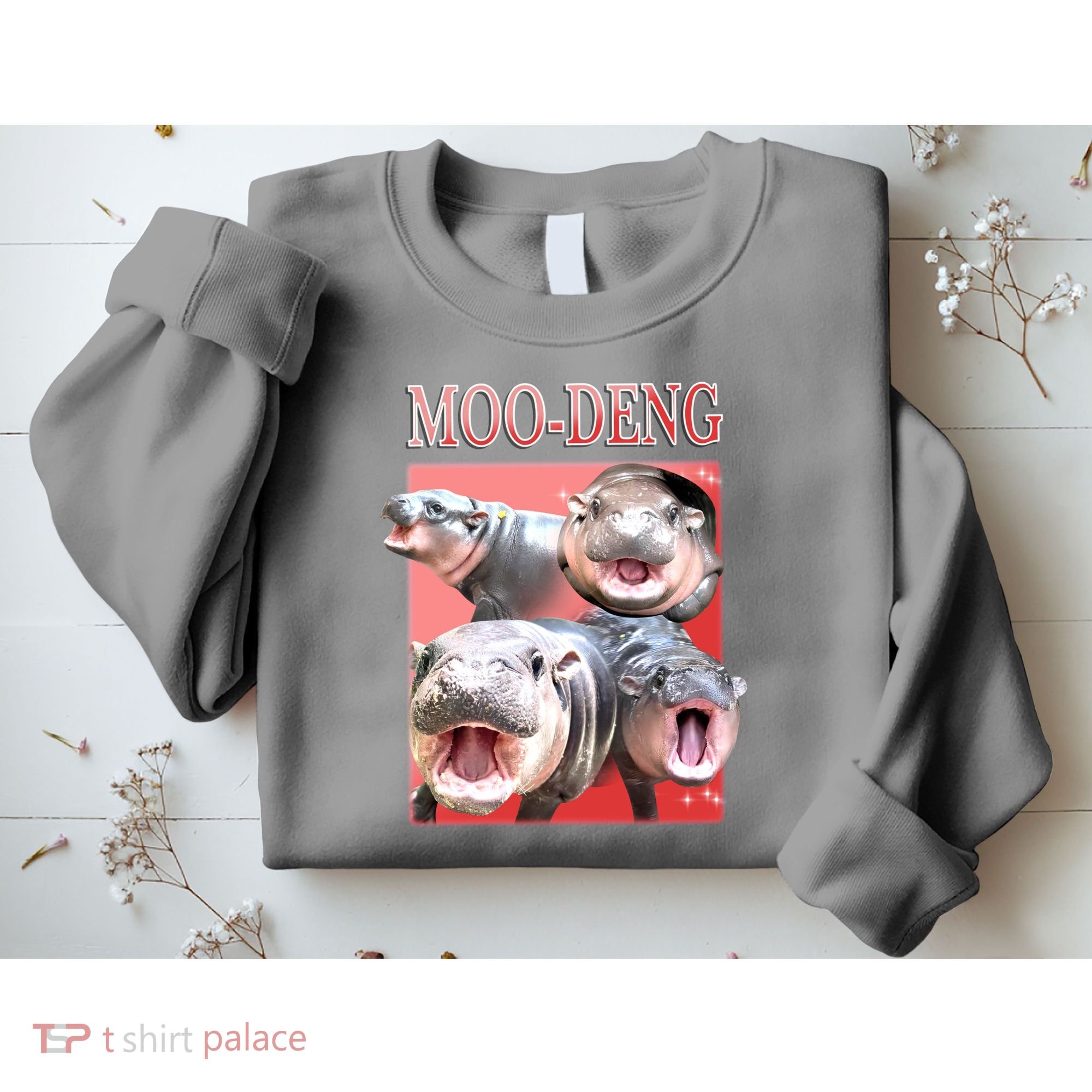 Moo Deng Hippo Meme Funny Sweatshirt