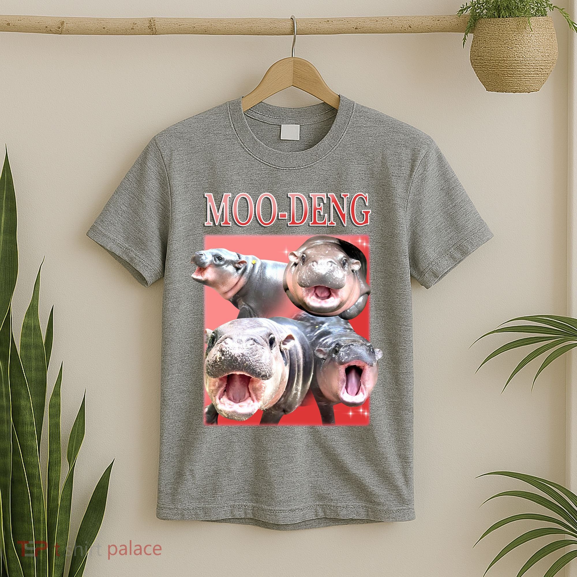 Moo Deng Hippo Meme Funny T-Shirt