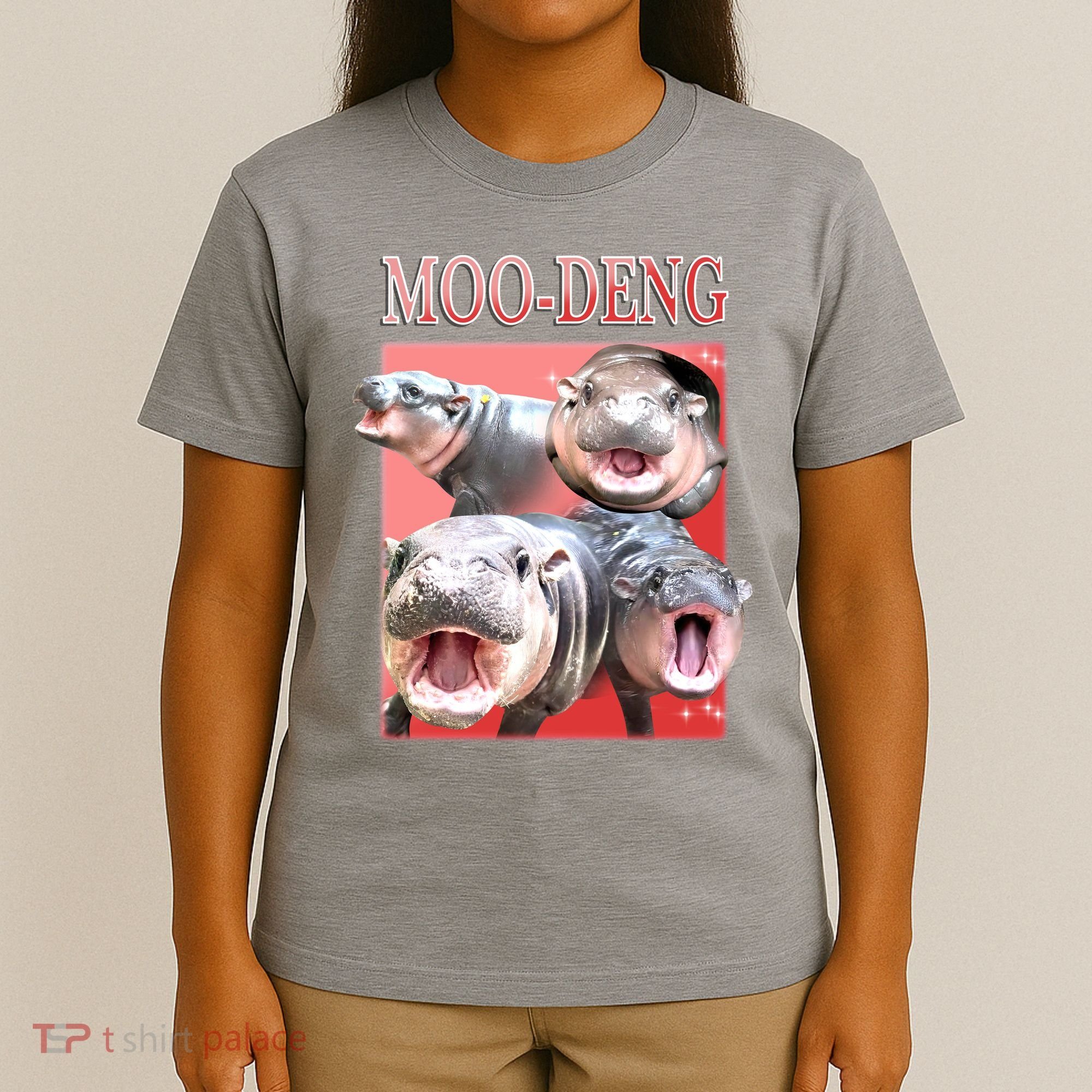 Moo Deng Hippo Meme Funny T-Shirt