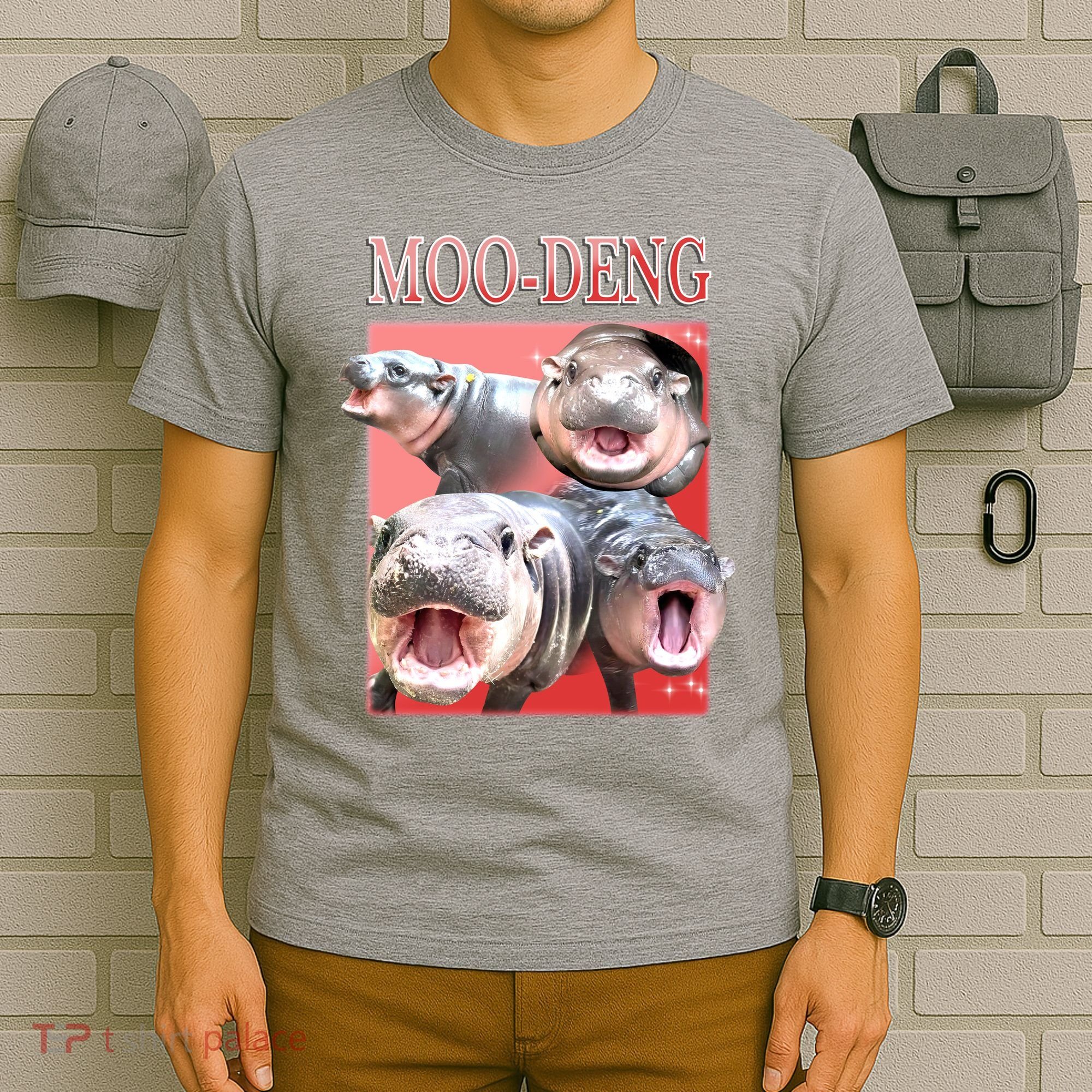 Moo Deng Hippo Meme Funny T-Shirt
