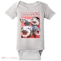 Moo Deng Hippo Meme Funny Baby Bodysuit thumb 0