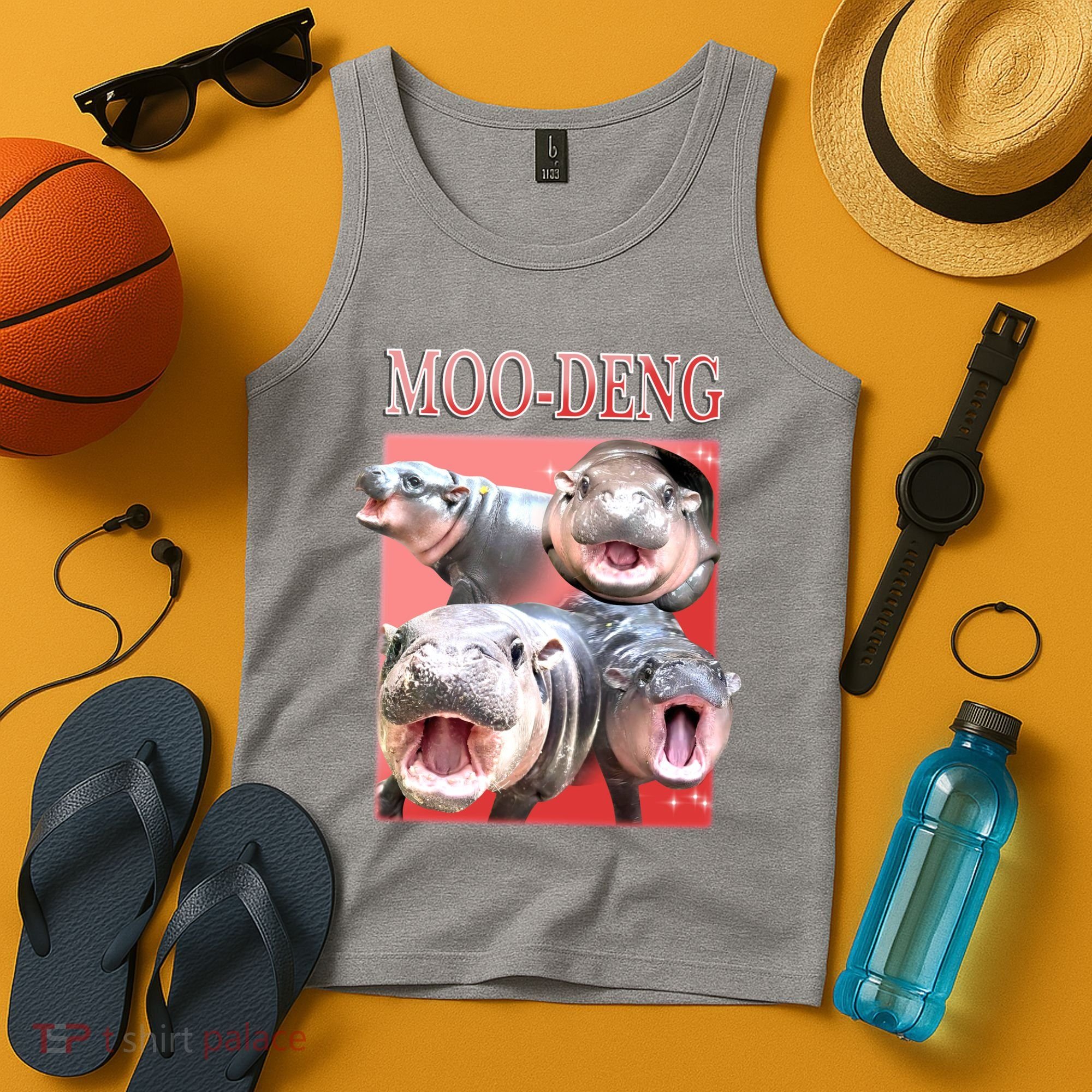 Moo Deng Hippo Meme Funny Tank Top