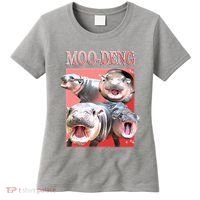 Moo Deng Hippo Meme Funny Women's T-Shirt thumb 0