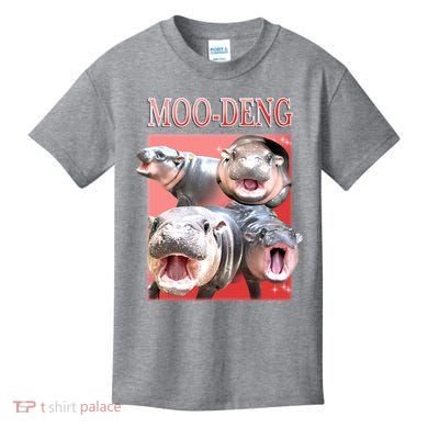 Moo Deng Hippo Meme Funny Kids T-Shirt