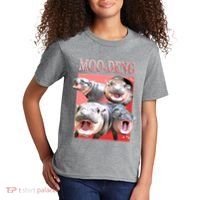 Moo Deng Hippo Meme Funny Kids T-Shirt thumb 2