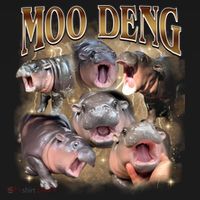Moo Deng Hippo Meme Funny Animal Tote Bag thumb 4