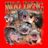 Moo Deng Hippo Meme Funny Animal Santa Hat thumb 1